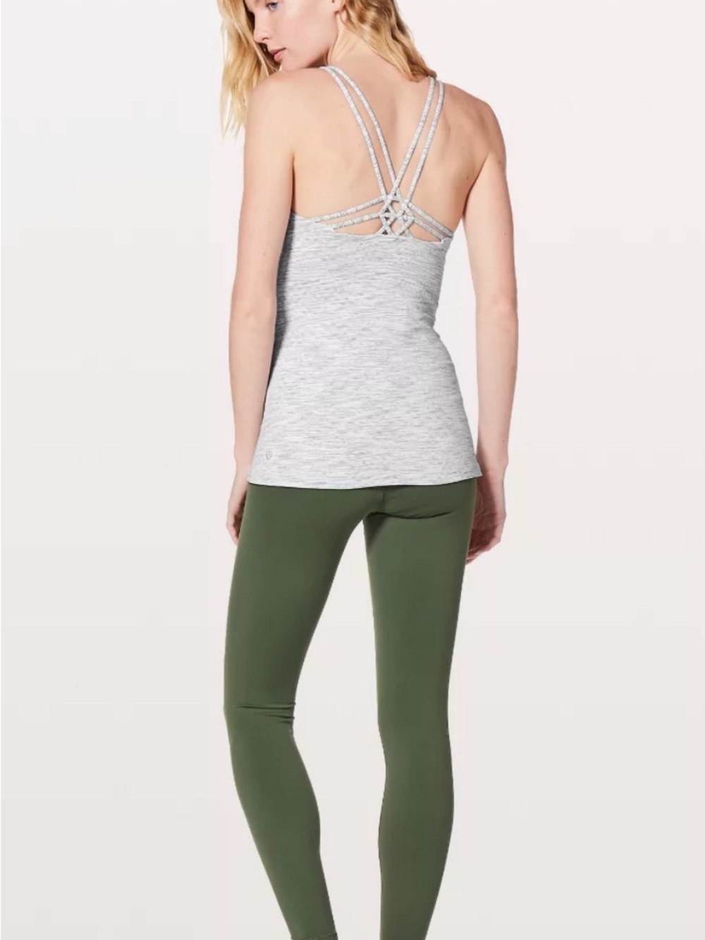 Lululemon Create Your Calm Heather Gray Strappy Back Women’s Tank Top (size 6)